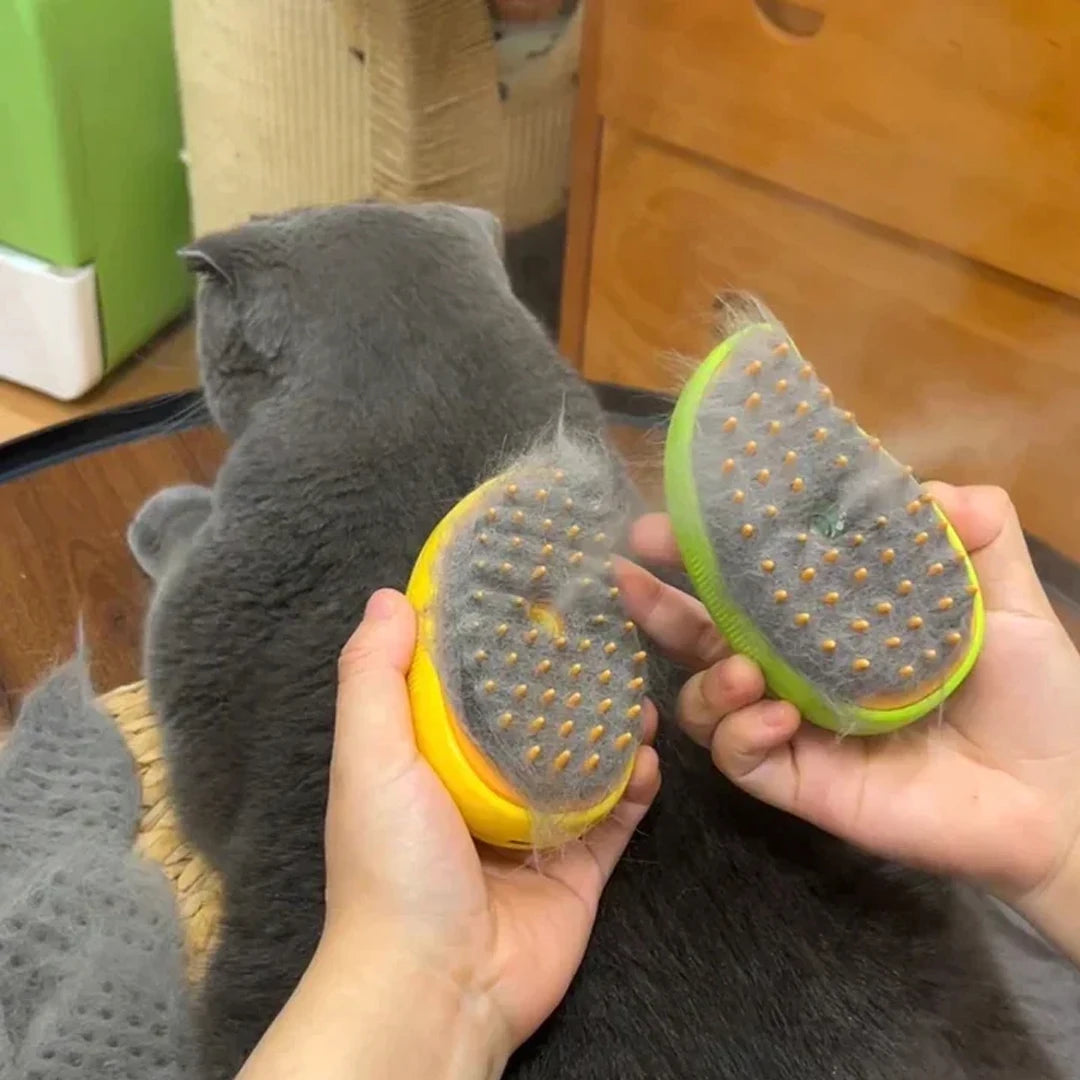 Bristle Steam Pro: 3-in-1 Electric Pet Grooming Brush with Massage and Shedding Comb